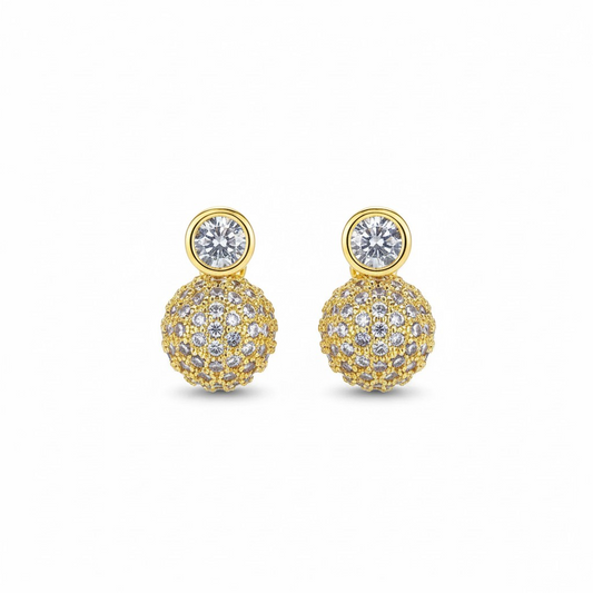 Aros Orb Pavé Gold – Baño de Oro 18k