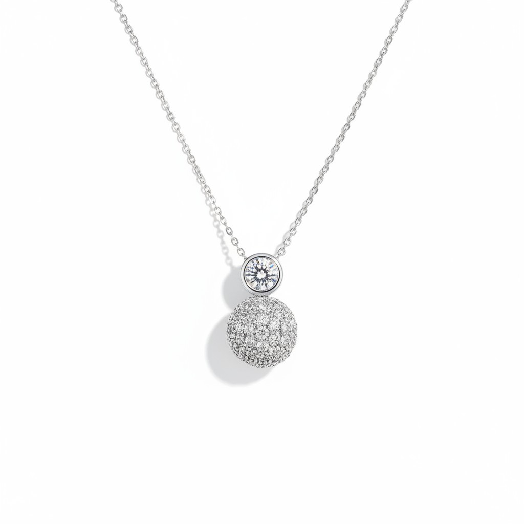 Collar Orb Pavé – Baño de oro