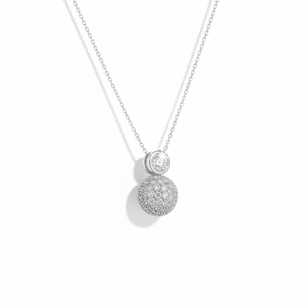 Collar Orb Pavé – Baño de oro