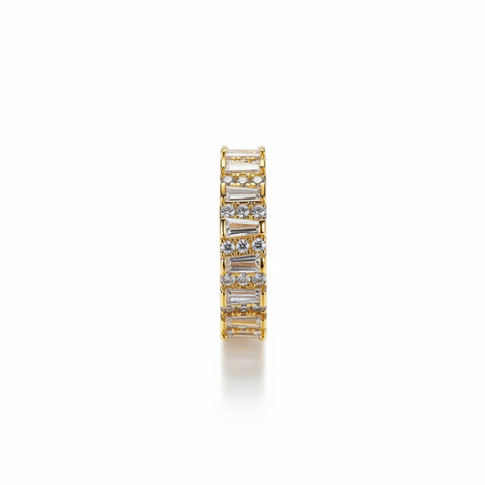 Anillo Eternity Mix Baguette – Baño de Oro 18k - Talla 12