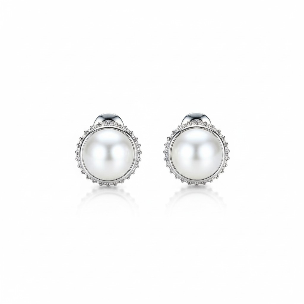 Aros Perla Halo Classic – Baño de Rodio