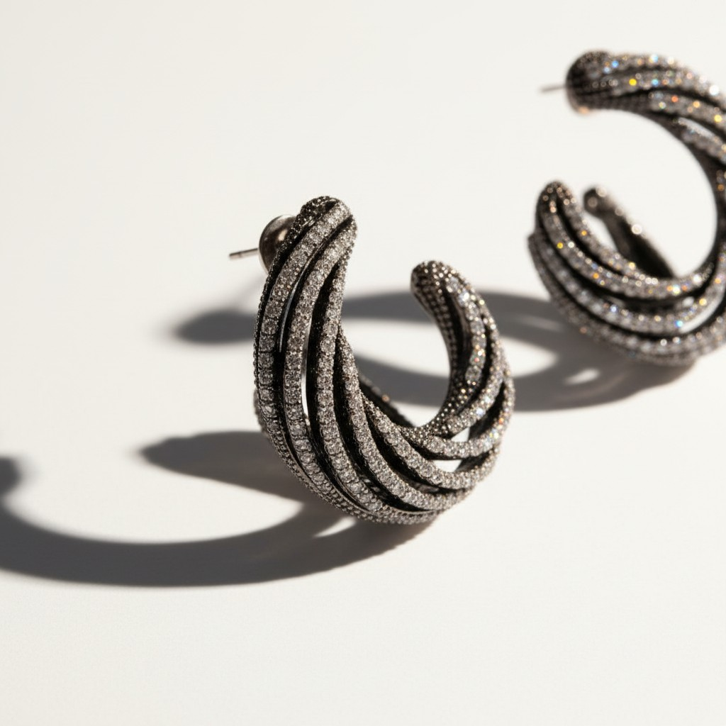 Aros Espiral Triple Negros