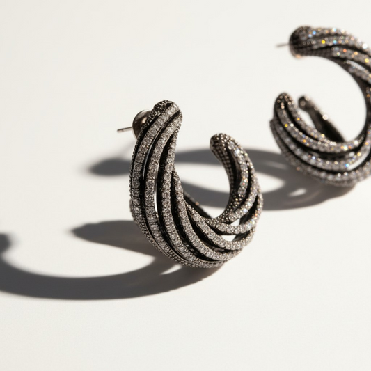 Aros Espiral Triple Negros