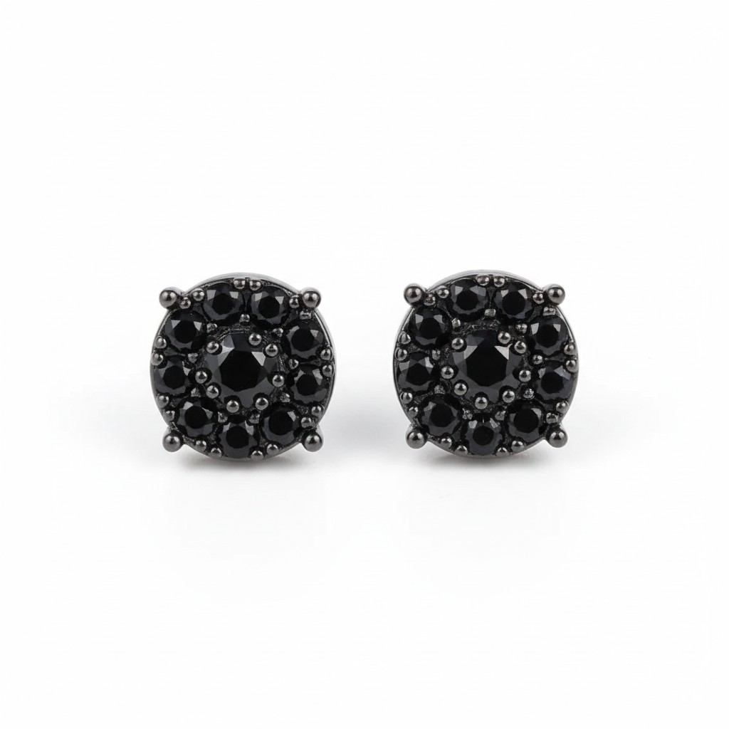 Aros Circones Onix – Baño de Rodio Negro