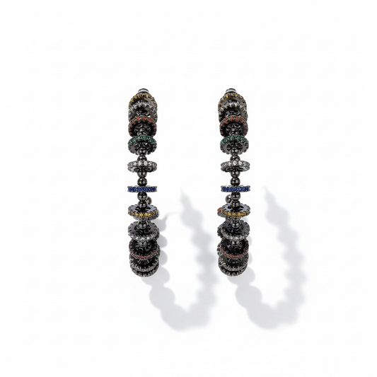 Argollas Orbit Multicolor Baño de Rodio