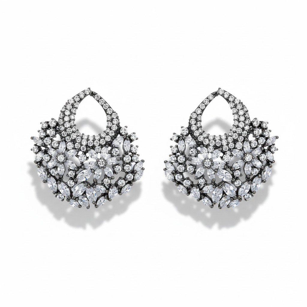 Aros Encaje Fiesta - Negro