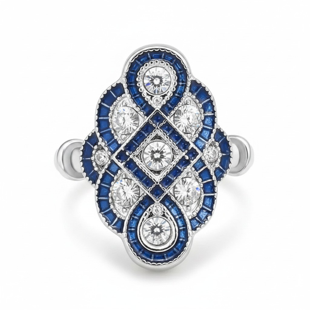 Anillo Vintage Rombo - Baño de Rodio