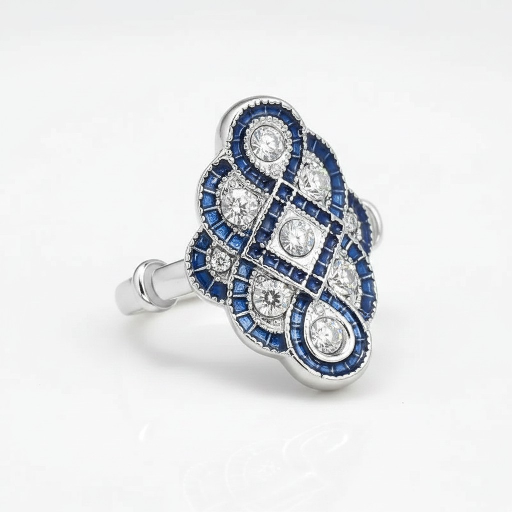 Anillo Vintage Rombo - Baño de Rodio