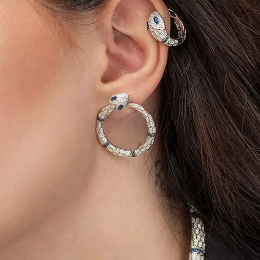 Aros Serpiente de Cristal - Plata 925