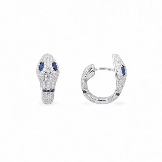 Argollas Serpiente de Cristal - Plata 925 - Rodio