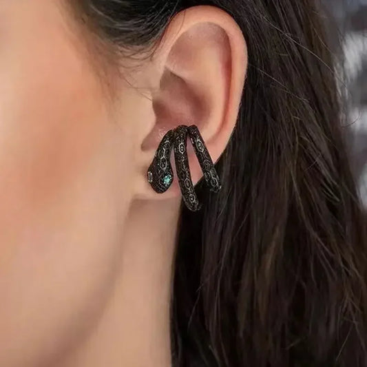 Cuff Serpiente de Cristal - Plata 925 - Negro