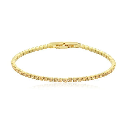 Pulsera Tennis 2mm en 9 Colores - Baño Oro
