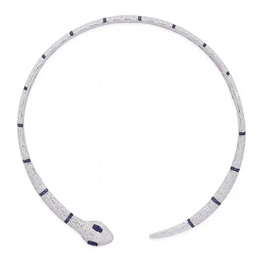 Collar Serpiente de Cristal - Plata 925 *