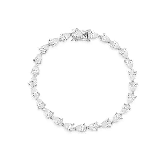 Pulsera Tennis Gotas de Plata 925 con Baño de Rodio