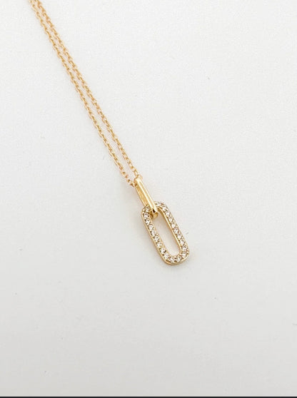 Cadena Paper Clip Circones Plata 925 Dorado