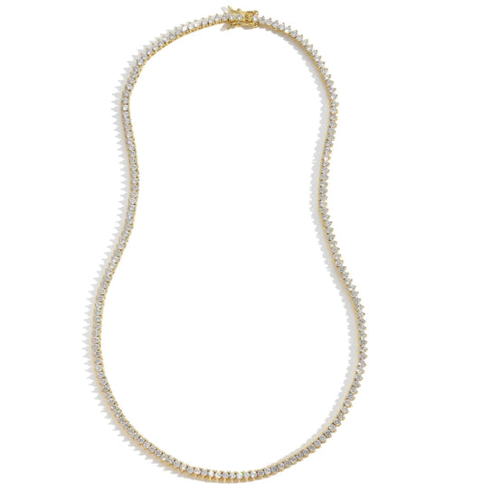 Collar Tennis Circones 2mm 3 Puntas Dorado