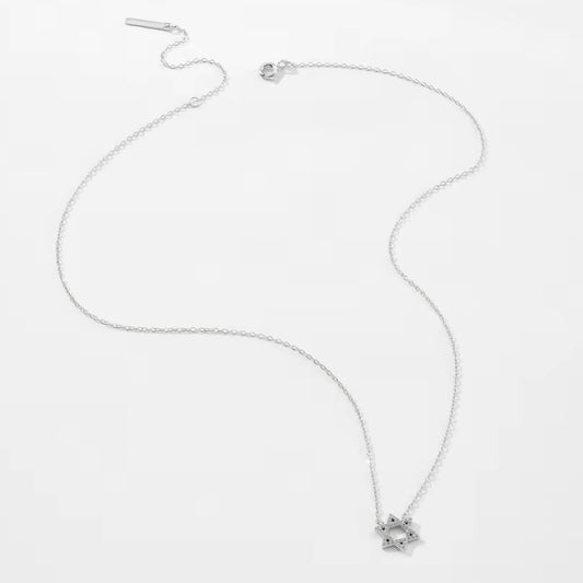 Collar Estrella de David con Circones Plata 925
