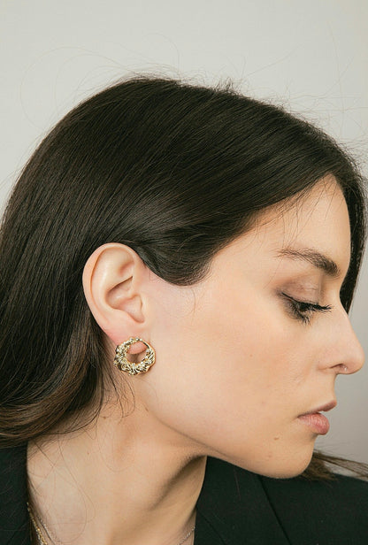 Aros Corona Circones Dorados