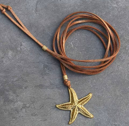 Collar Cuero Cafe - Estrella de Mar