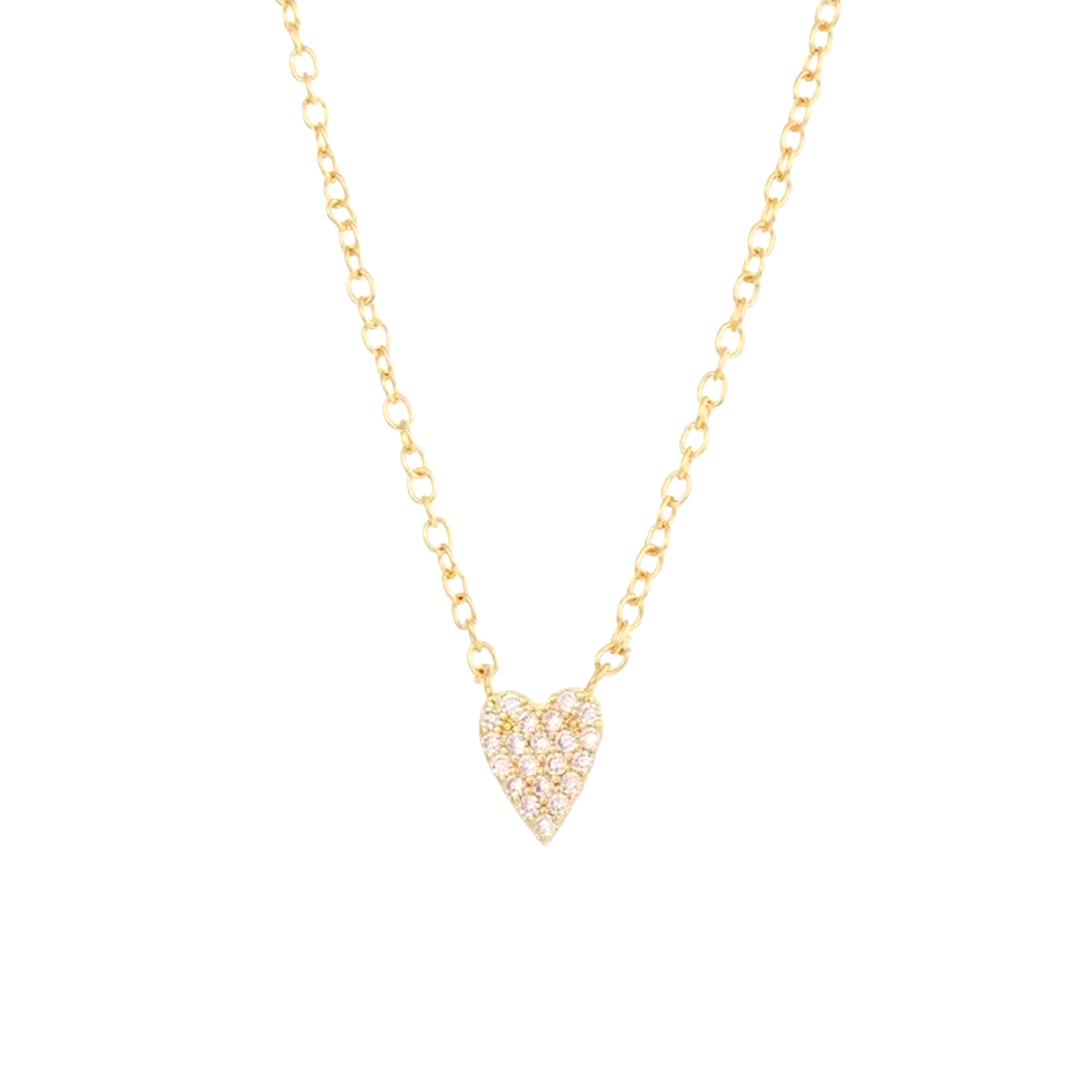 Collares Corazón Pavé - Baño 18k
