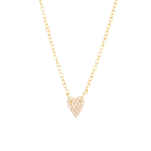 Collares Corazón Pavé - Baño 18k