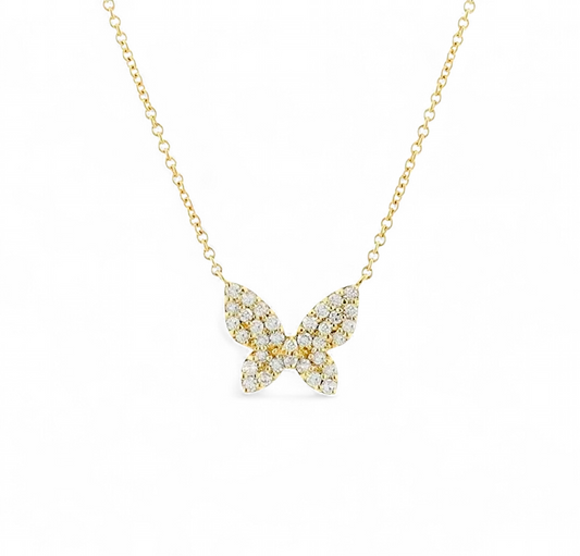 Collares Mariposa Pavé - Baño 18k