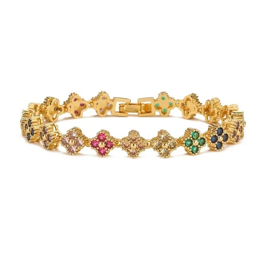 Pulsera Clover Mini Rainbow - Ámbar Joyas