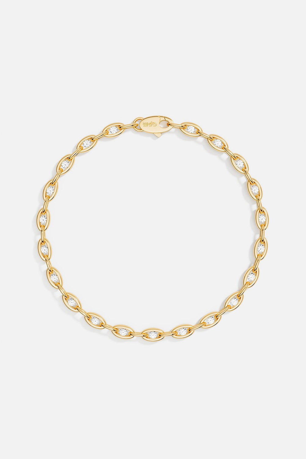Pulsera de Eslabones en Plata 925 con Baño de Oro 18K y Circonitas