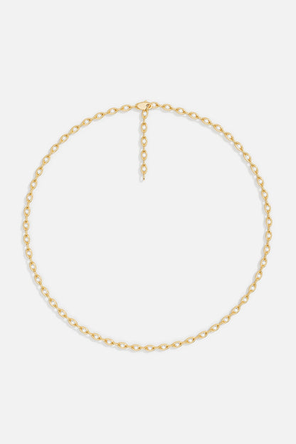 Cadena de eslabones en Plata 925 con baño de Oro 18K y circonitas