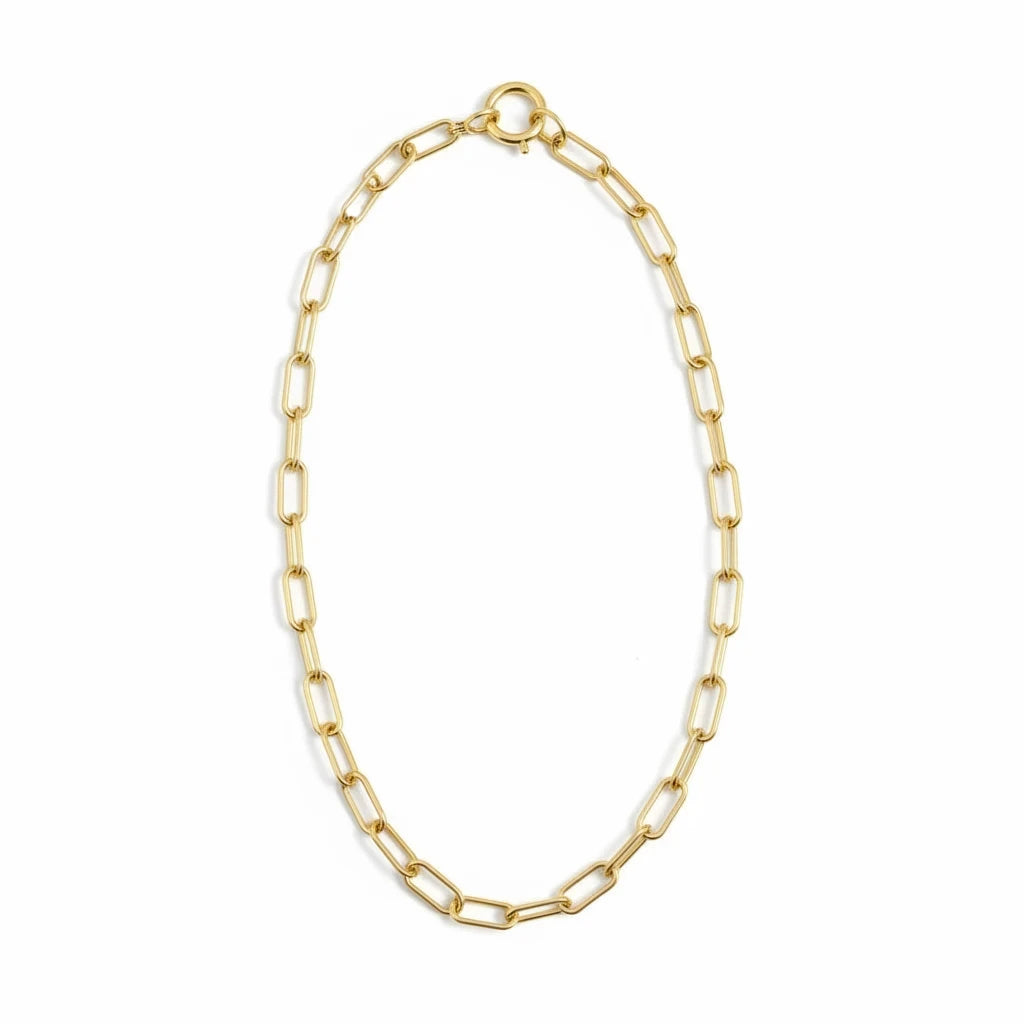 Collar Eslabones Alargados – Baño de Oro 18k - Ámbar Joyas (foto 4)