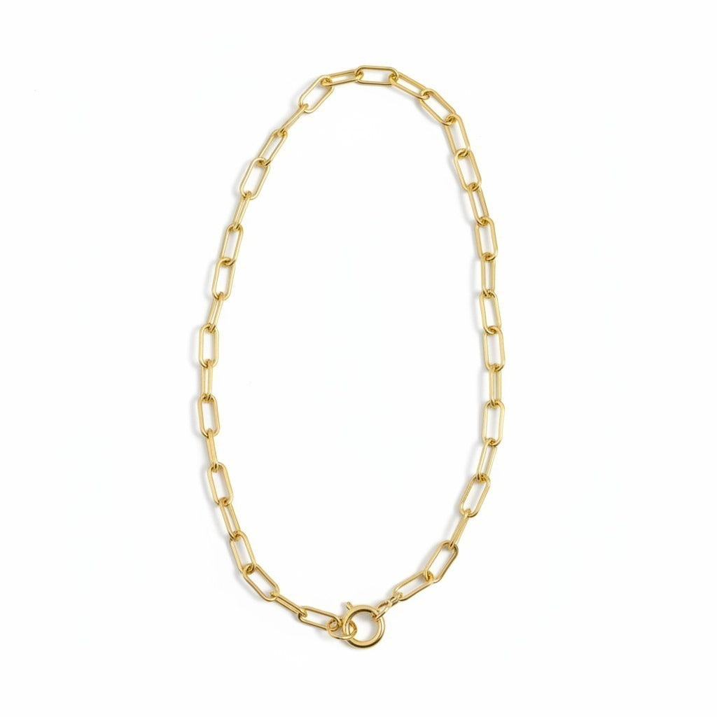 Collar Eslabones Alargados – Baño de Oro 18k - Ámbar Joyas