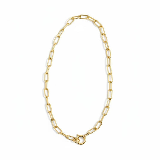 Collar Eslabones Alargados – Baño de Oro 18k - Ámbar Joyas