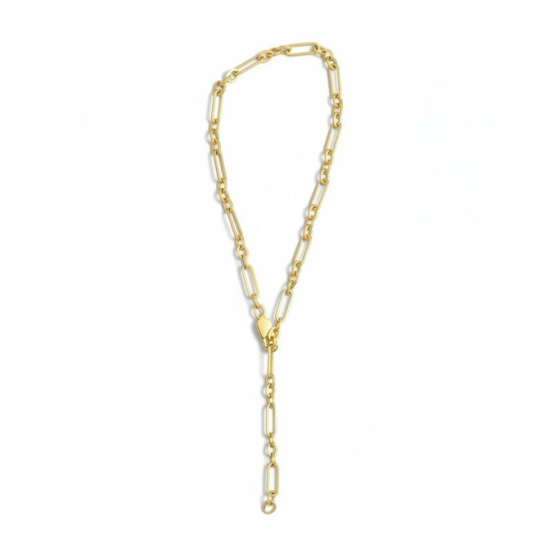 Collar Eslabones Alternados – Baño de Oro 18k