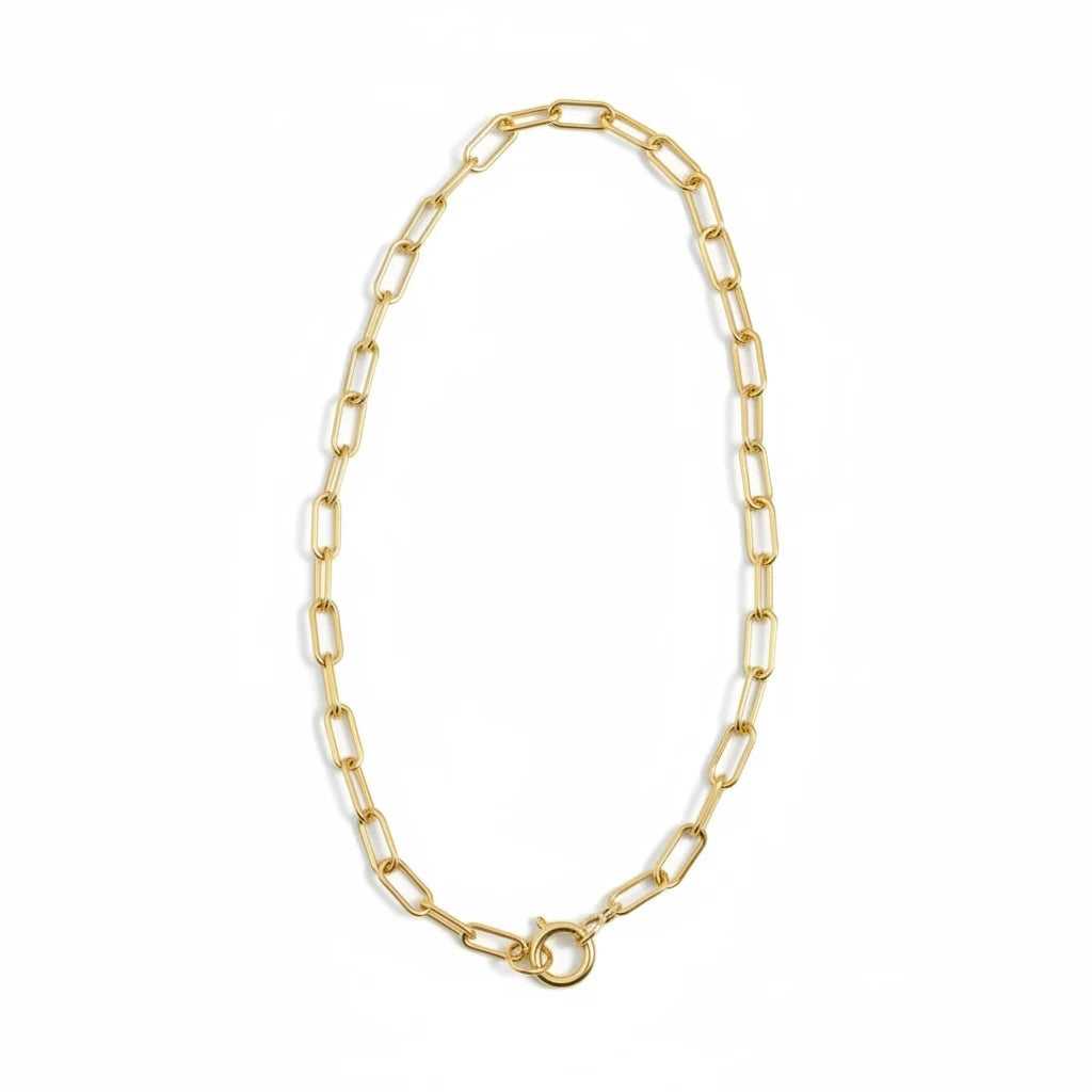 Collar Eslabones Alargados – Baño de Oro 18k - Ámbar Joyas (foto 5)