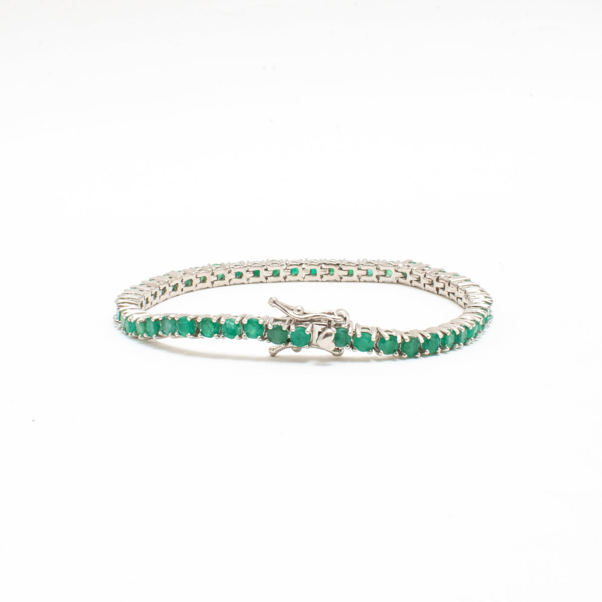 Pulsera Tennis Esmeraldas Naturales 3mm – Plata 925 - Ámbar Joyas (foto 5)