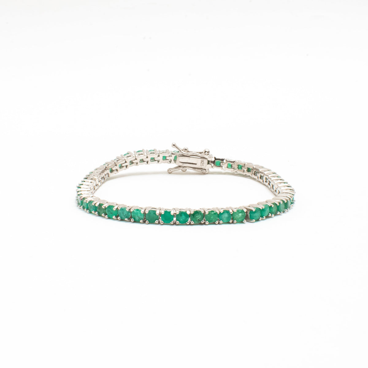 Pulsera Tennis Esmeraldas Naturales 3mm – Plata 925 - Ámbar Joyas