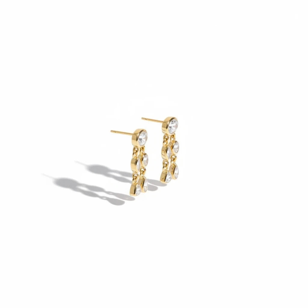 Aros Colgantes Con Piedras Brillantes - Ámbar Joyas (foto 3)