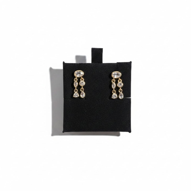 Aros Colgantes Con Piedras Brillantes