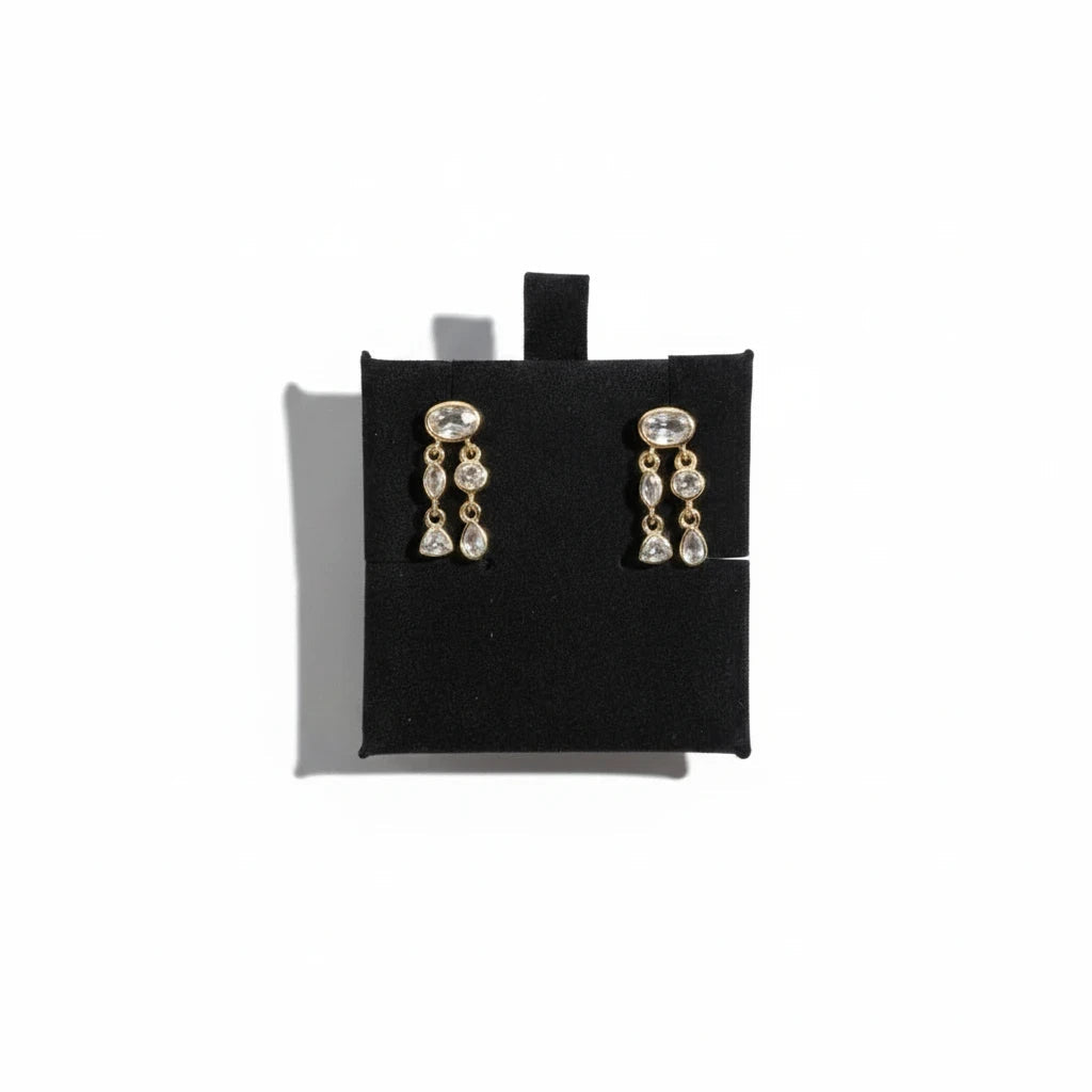 Aros Colgantes Con Piedras Brillantes - Ámbar Joyas (foto 6)