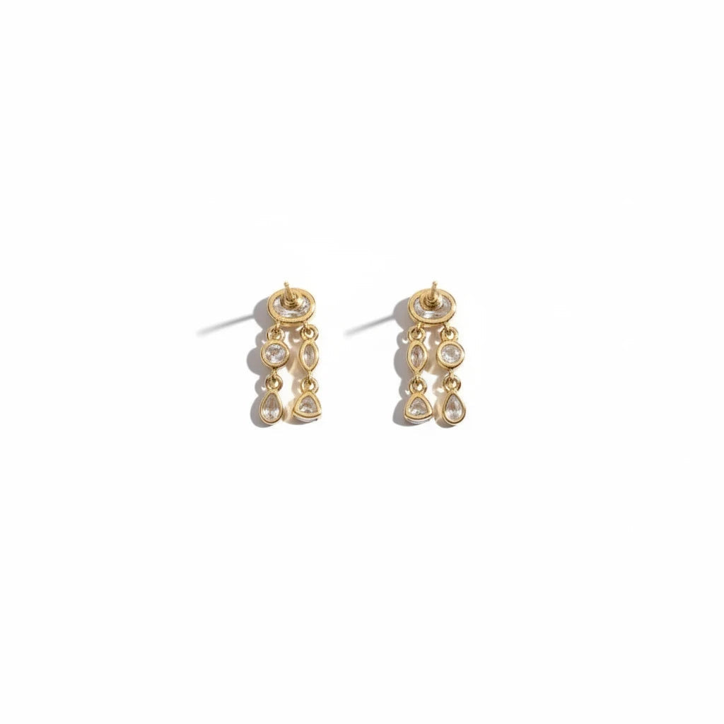 Aros Colgantes Con Piedras Brillantes - Ámbar Joyas (foto 4)