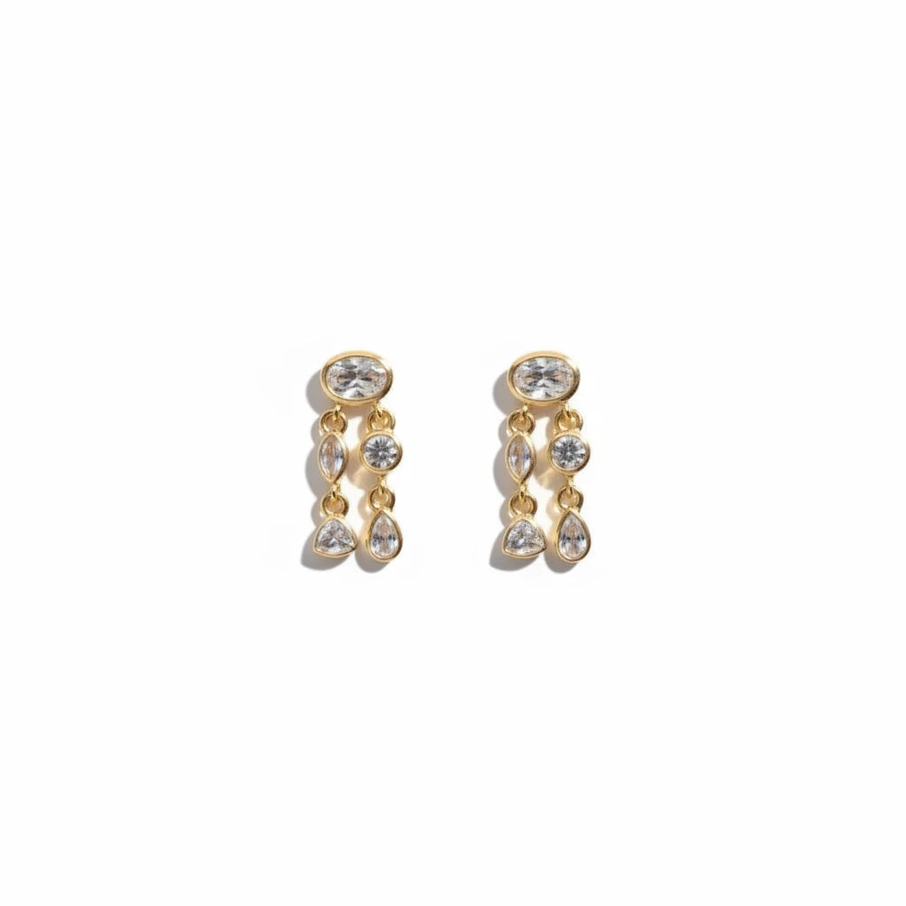 Aros Colgantes Con Piedras Brillantes - Ámbar Joyas (foto 5)