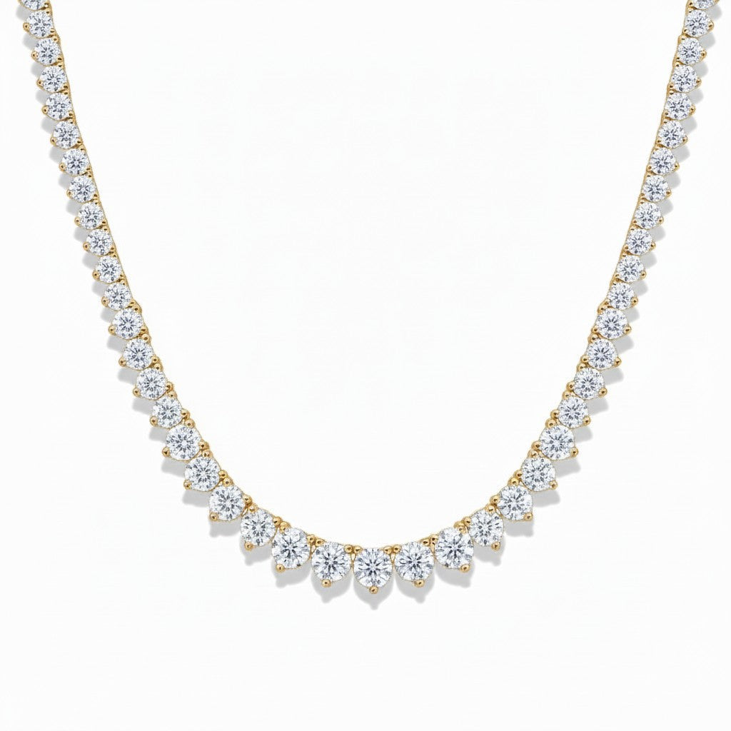 Collar Tennis Degradé Circones 3-5mm – Baño de Oro - Ámbar Joyas