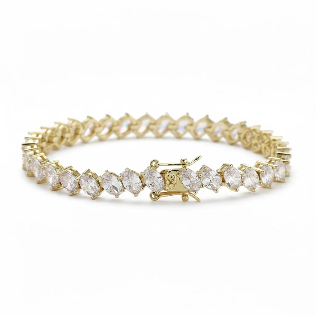 Pulsera Tennis Circones Cadena – Baño de Oro - Ámbar Joyas (foto 5)