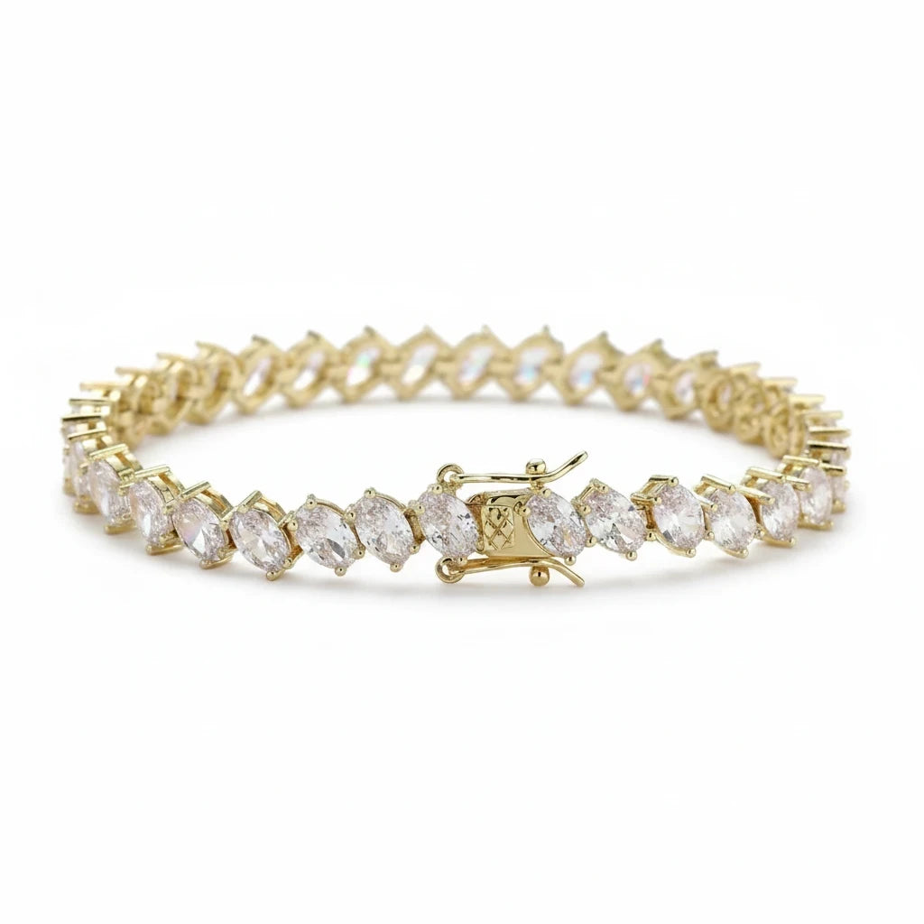 Pulsera Tennis Circones Cadena – Baño de Oro - Ámbar Joyas (foto 4)