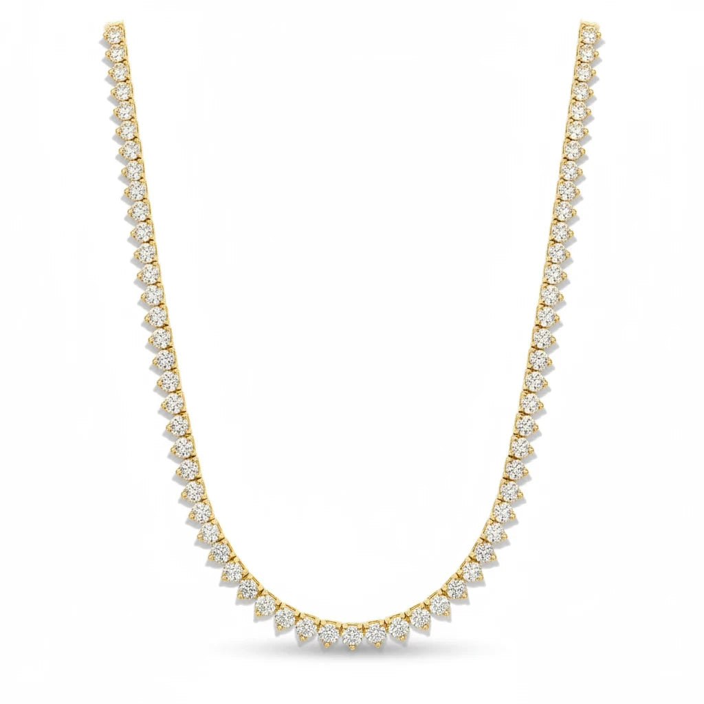 Collar Tennis Montura Tres Uñas Circones 2.5mm – Baño de Oro - Ámbar Joyas (foto 4)