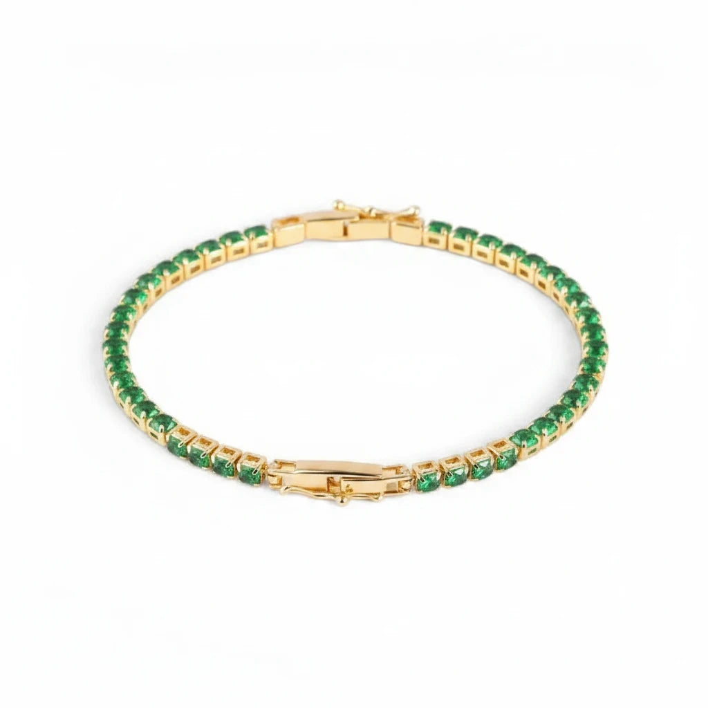 Pulsera Tennis Circones Verdes 3mm - Ámbar Joyas (foto 5)