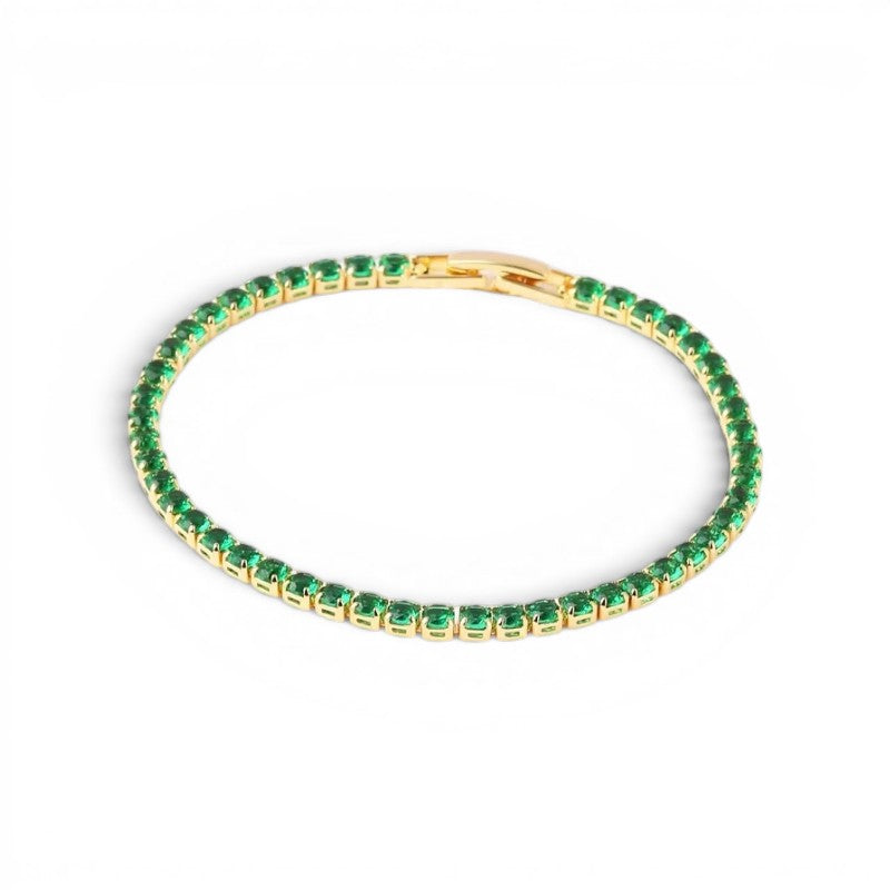 Pulsera Tennis Circones Verdes 3mm - Ámbar Joyas