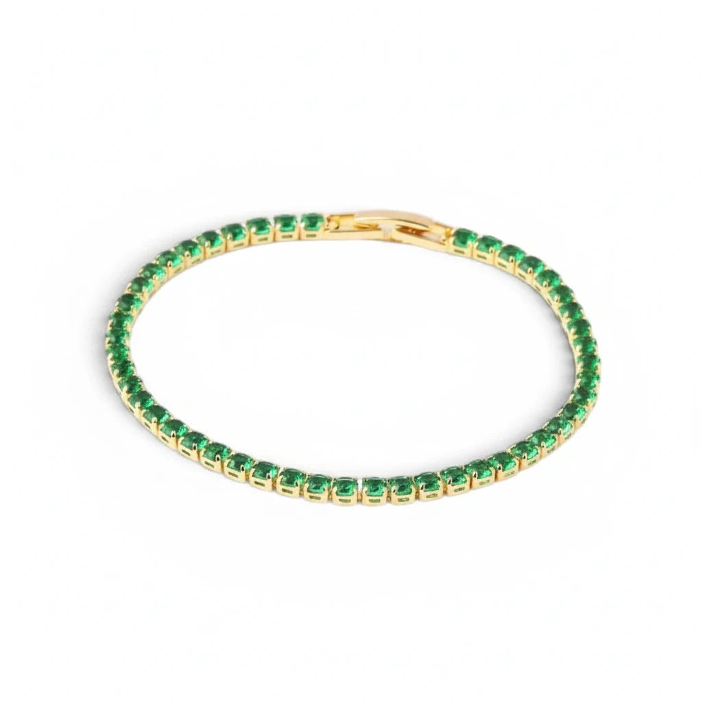 Pulsera Tennis Circones Verdes 3mm - Ámbar Joyas (foto 4)