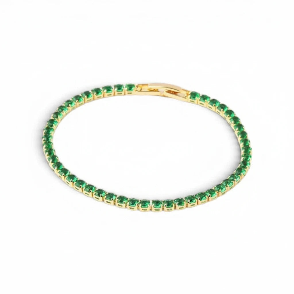 Pulsera Tennis Circones Verdes 3mm - Ámbar Joyas (foto 3)
