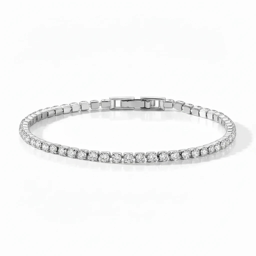 Pulsera Tennis Circones 2.5mm – Baño de Platino - Ámbar Joyas (foto 4)